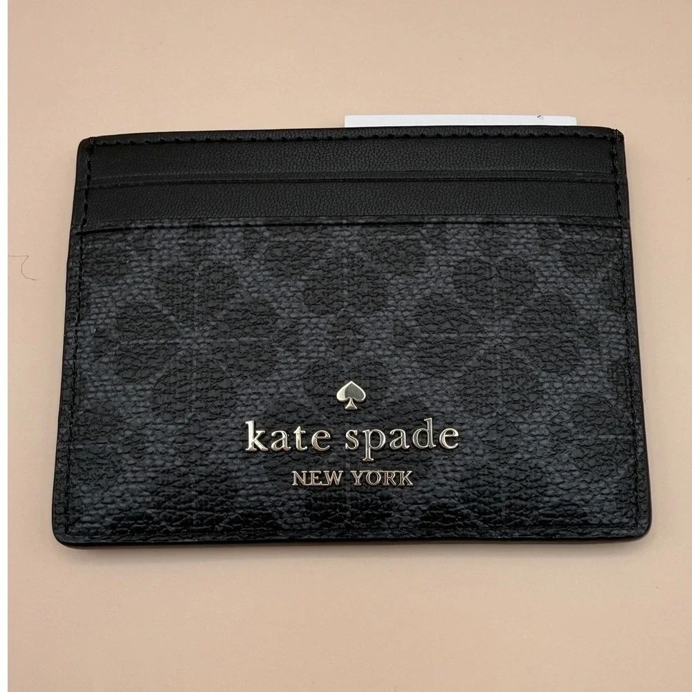 Kate Spade New York Spade Flower Slim Card Holder Black KN761‎ New